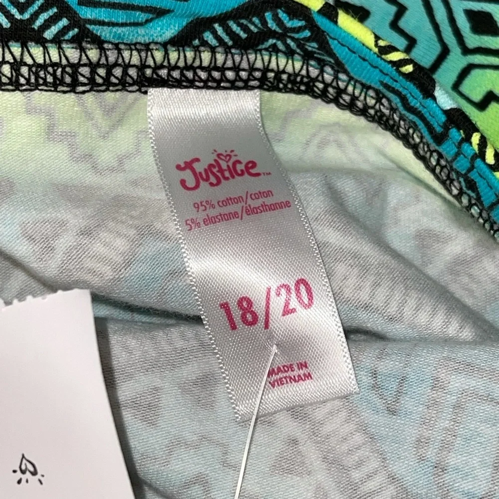 Spaghetti straps summer dress Justice‎ Neon geometric pattern dress size 18/20